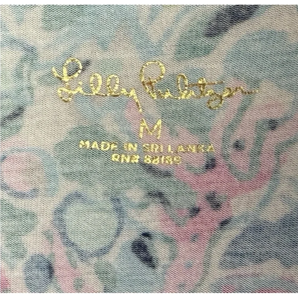 Lilly Pulitzer Pajama Shirt Size Medium Short Sleeves Button Up Colorful Soft - Picture 6 of 6